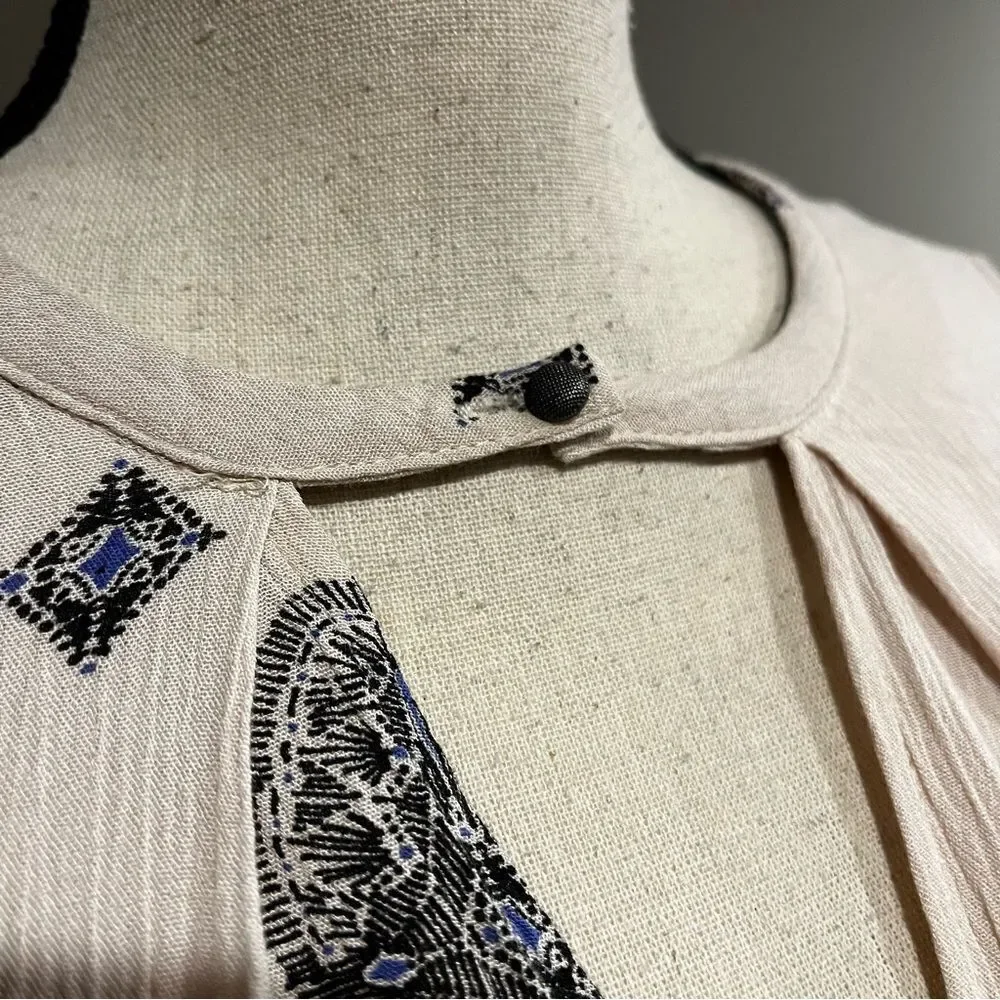 FREE PEOPLE SWING Ivory Medallion Print Tunic Mini Dress Boho Festival‎